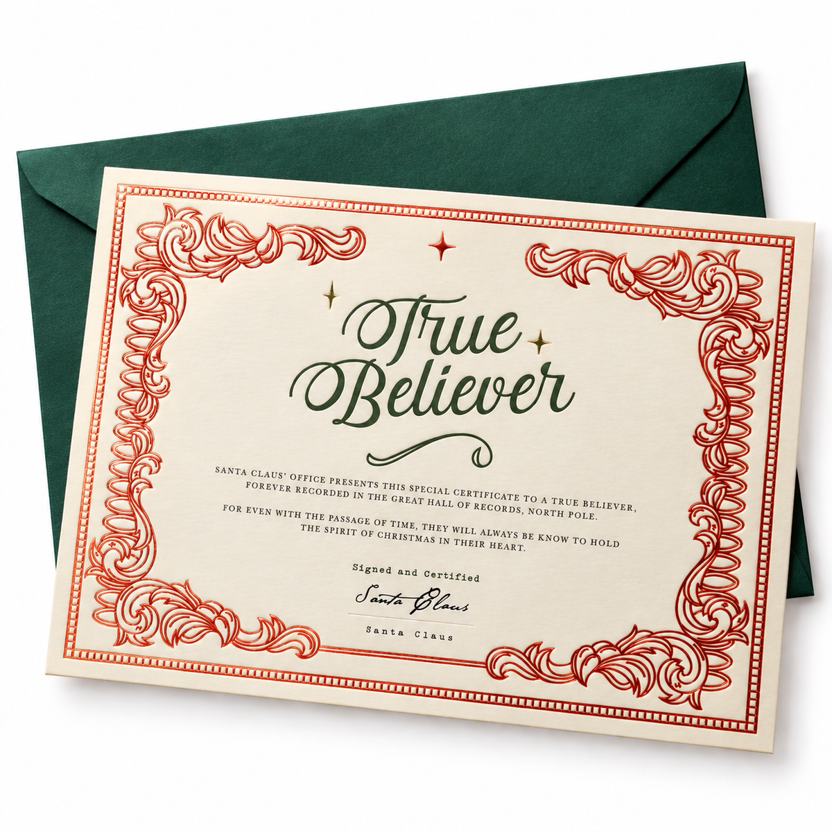 True Believer Certificate